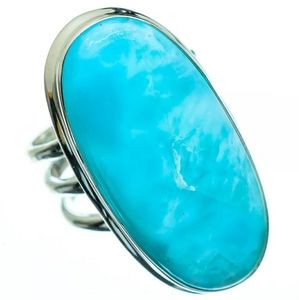 Sterling silver larimar ring